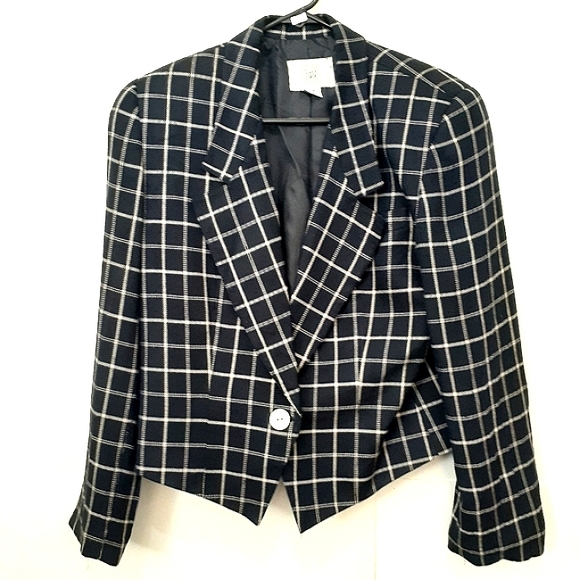 . Jackets & Blazers - 🧥 Navy and White Grid Blazer